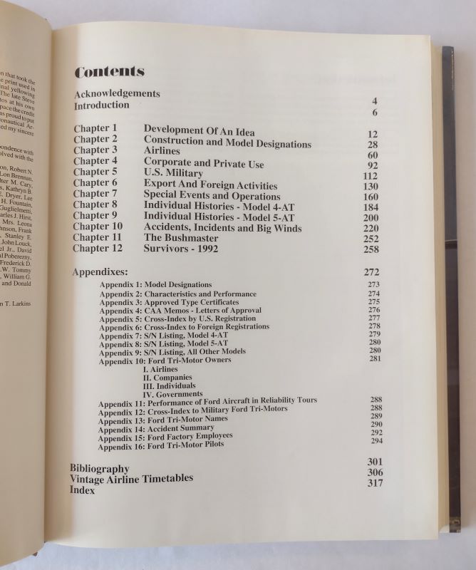 The Ford Tri-Motor contents