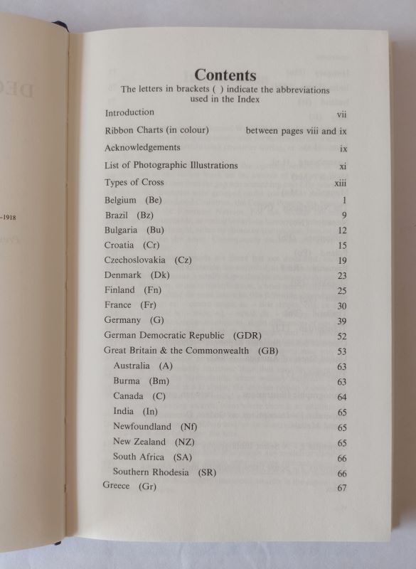 The Medals Decorations &amp; Orders contents