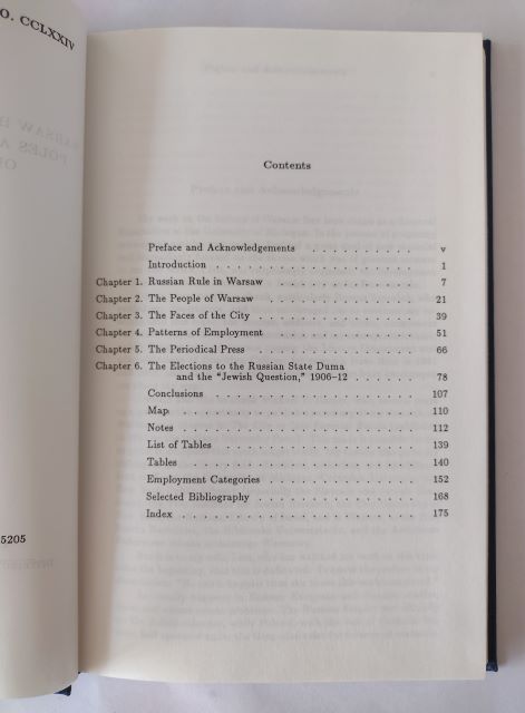 warsaw before ww1 contents page