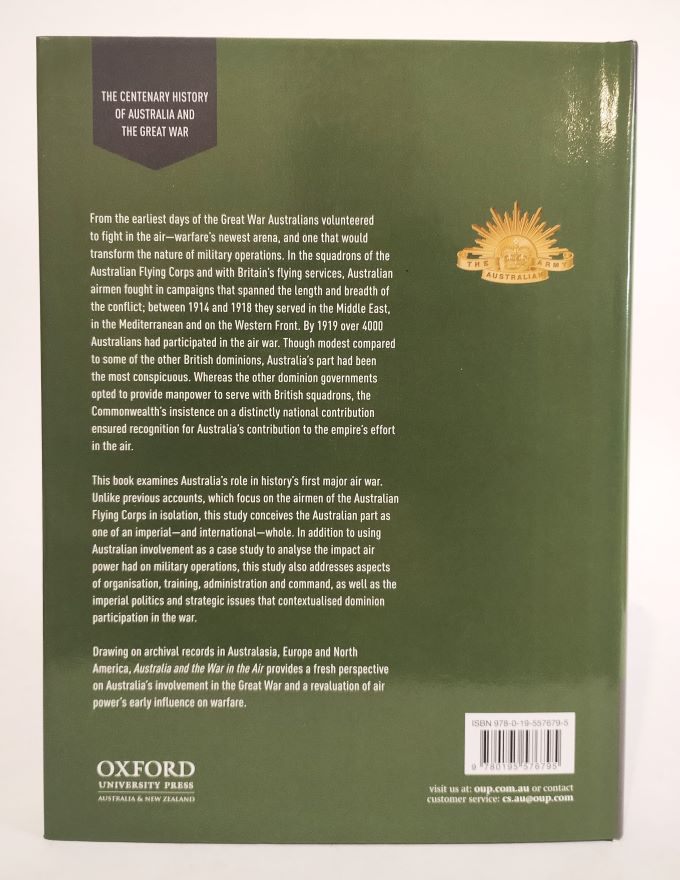 Australia and the War in the Air back cover