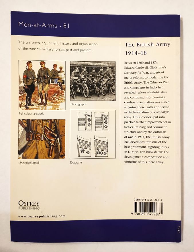 The British Army 1914-18 back cover